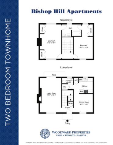 Townhome Floor Plan at Bishop Hill Apartments in Secane, PA