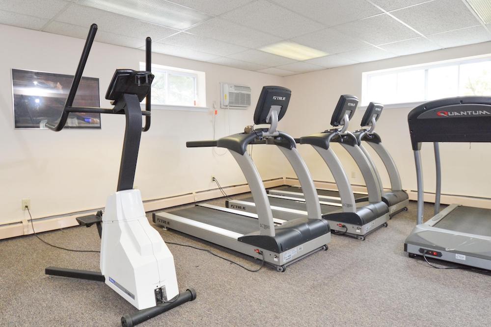 treadmills located in the Bishop Hill apartment building gym and fitness center located in Delaware County, PA